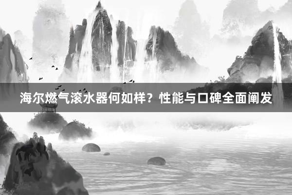 海尔燃气滚水器何如样？性能与口碑全面阐发